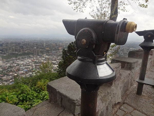 Cerro San Cristóbal - vista da cidade de Santiago