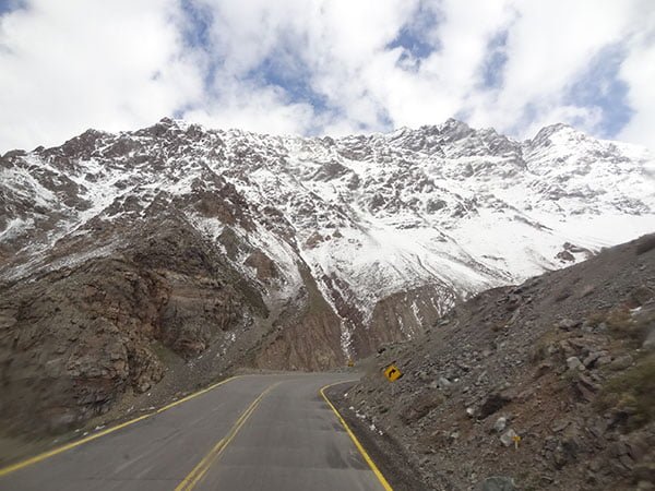 Estrada de Santiago a Mendoza - chegando no topo dos Andes